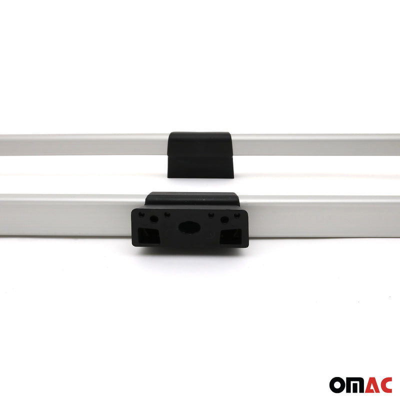 Barre portatutto + mancorrenti sul tetto SET per VW Caddy 2015-2020 L2 Long Alu Silver 4 pezzi