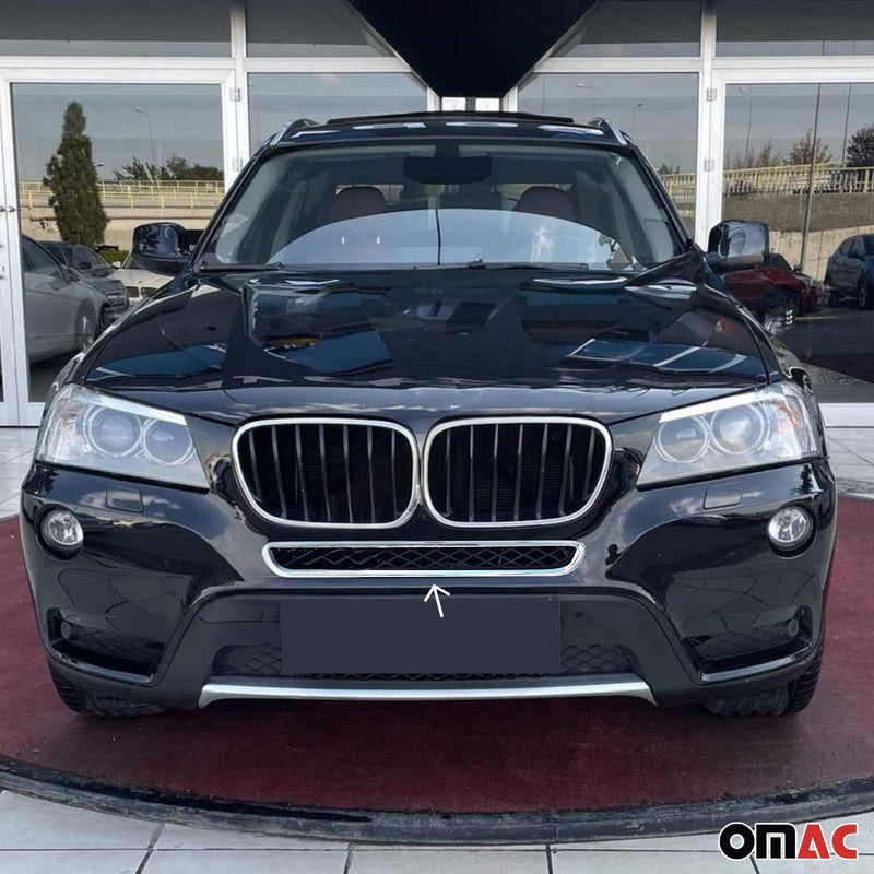 Kühlergrill Leisten Grillleisten für BMW X3 F25 2010-2013 Chrom ABS Silber 1tlg