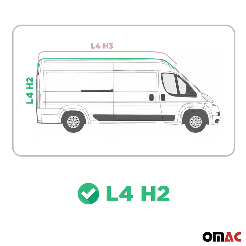 Portapacchi da tetto Peugeot Boxer II 2006-2024 L3 H2 grigio alluminio