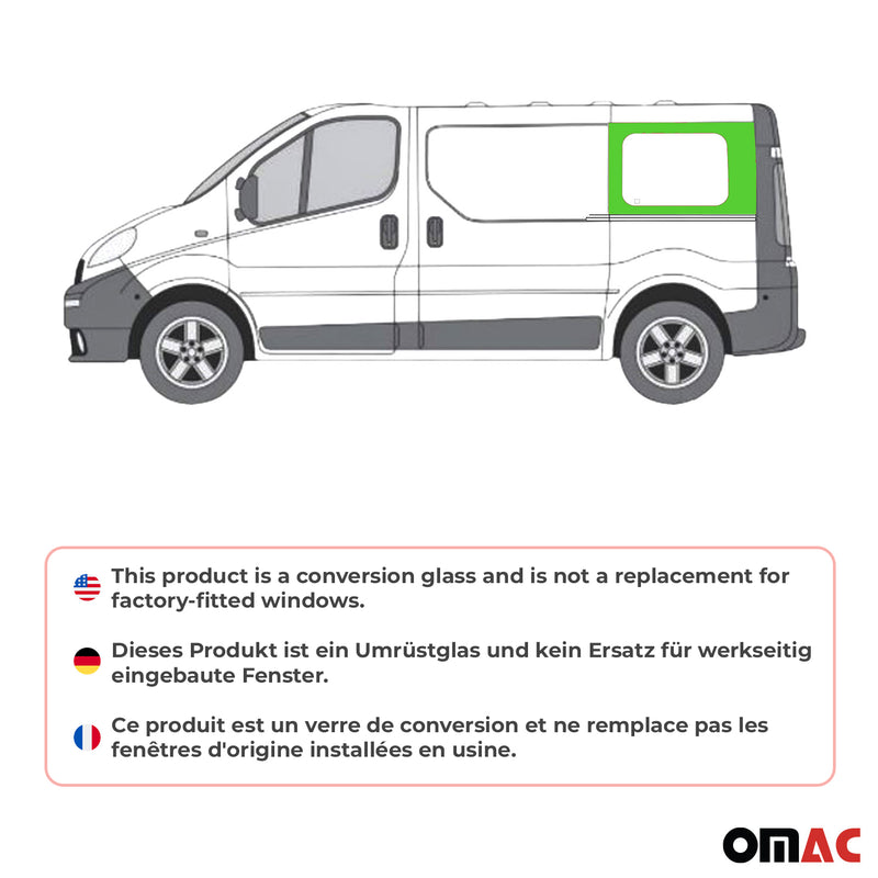 Seitenfenster Sicherheitsglas für Opel Vivaro 2001-2014 Schwarz Links L1 Kurzer