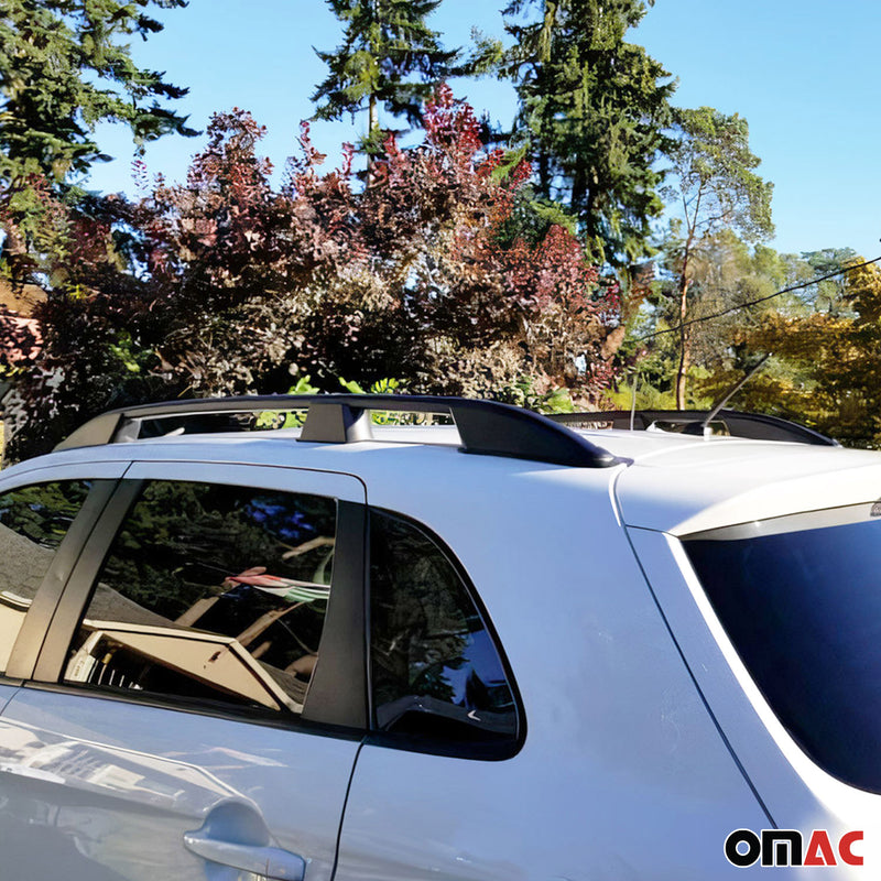 Dachreling Dachgepäckträger für Ford Courier 2014-2024 Aluminium Schwarz 2tlg