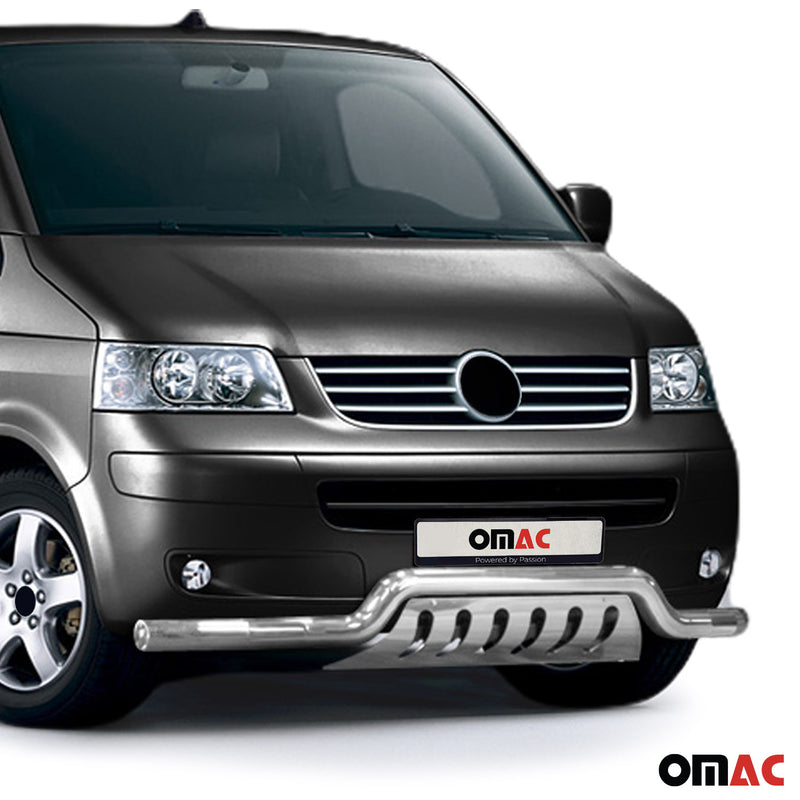 Protezione anteriore per VW T5 2003-2015 con bull bar in acciaio ABE argento