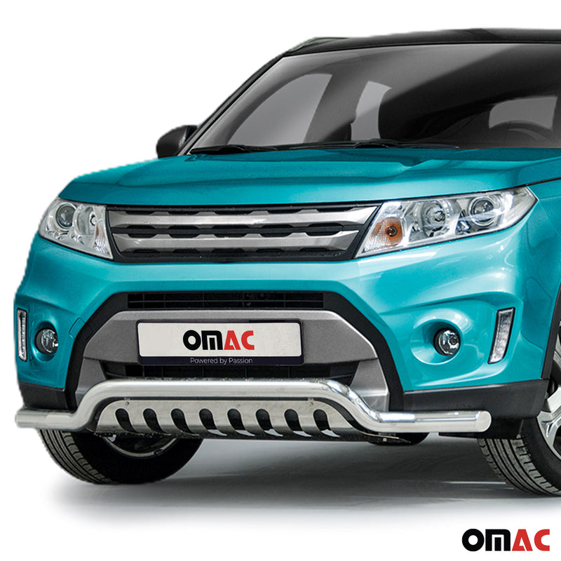 Protezione anteriore per Suzuki Vitara 2015-2018 in acciaio inox con ABE argento 