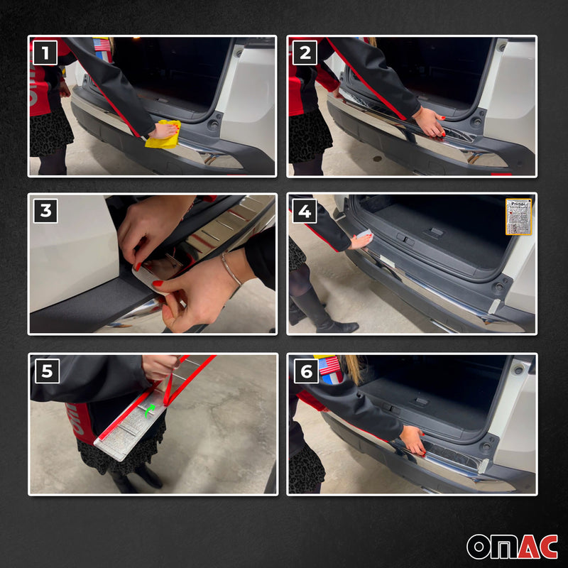 Protezione paraurti per soglia di carico per Mazda CX-5 2011-2017 in acciaio inox spazzolato