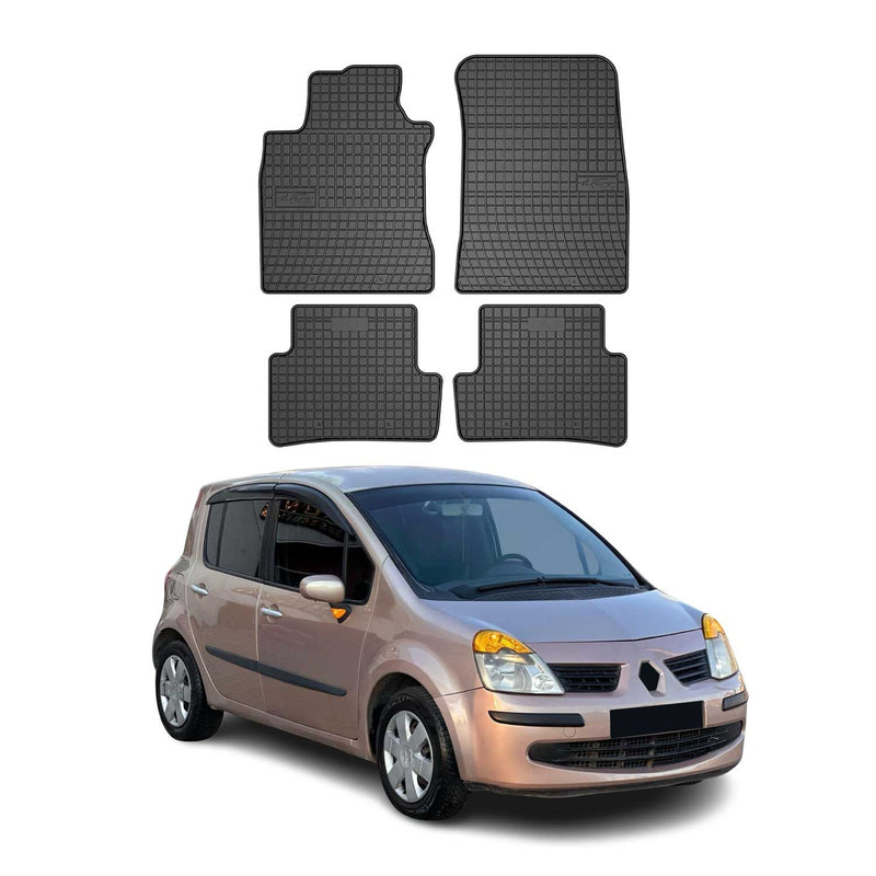 Tappetini in gomma neri per Renault Modus 2004-2012, 4 pezzi