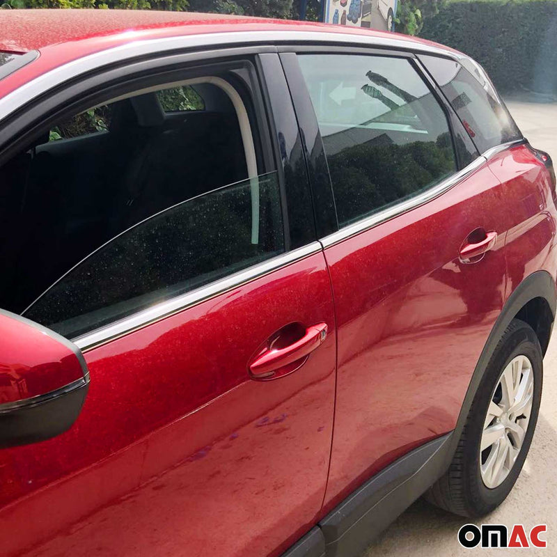 Listelli decorativi per finestrini per Peugeot 3008 2016-2025 in acciaio inox cromato 8 pezzi 