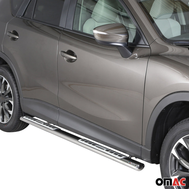 Minigonne laterali in acciaio inossidabile per Mazda CX-5 2015-2016 Argento