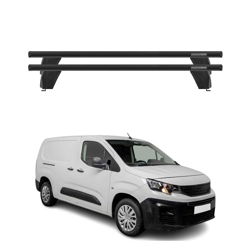 Barre portatutto Menabo per Peugeot Partner 2018-2025 ABE alluminio nero