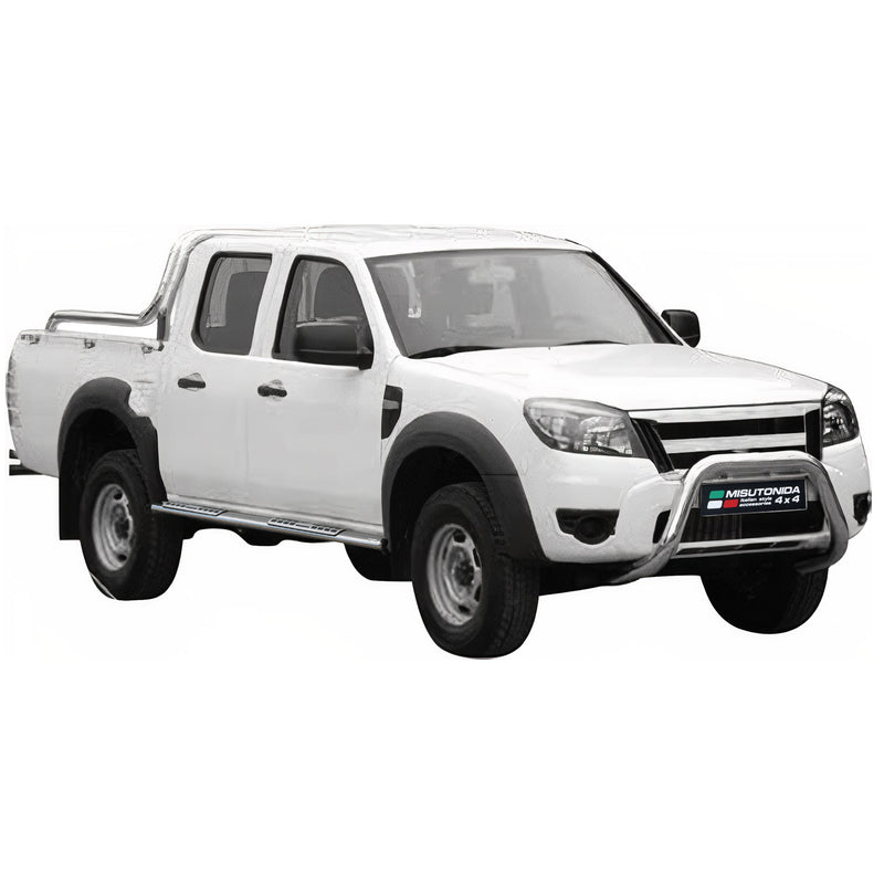 Minigonne laterali in acciaio per Ford Ranger Double Cab 2009-2011 Grigio