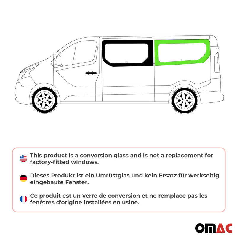 Finestrino laterale per auto per Opel Vivaro 2014-2019 Sinistro Auto L2 Nero
