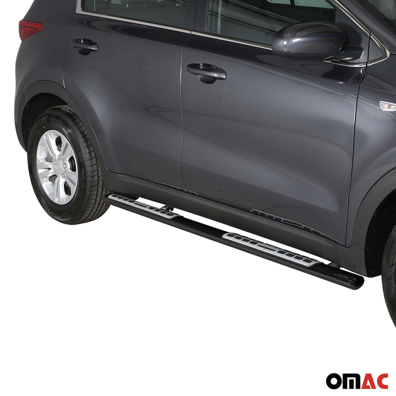 Minigonne laterali in acciaio inox per Kia Sportage 2016-2018 Nero