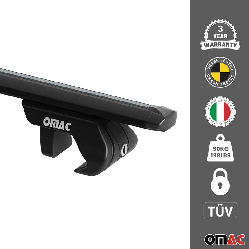 Barre portatutto + set barre portatutto per VW Touareg 7L 2002-2010 Alu Nero