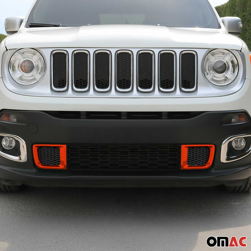 Kühlergrill Leisten Grillleisten für Jeep Renegade 2015-2019 ABS Orange 2x