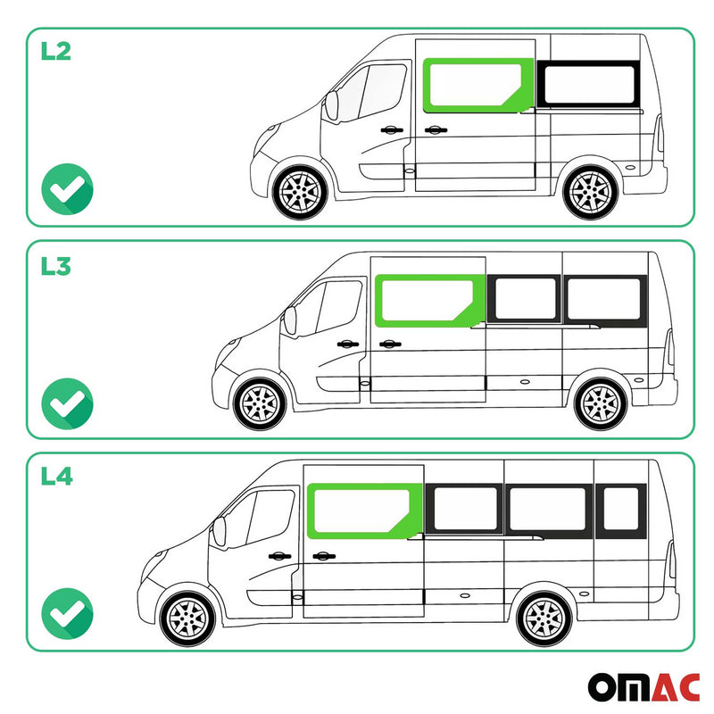 Seitenfenster Auto für Renault Master 2010-2025 Schiebetür Rechts L2 L3 L4 H2