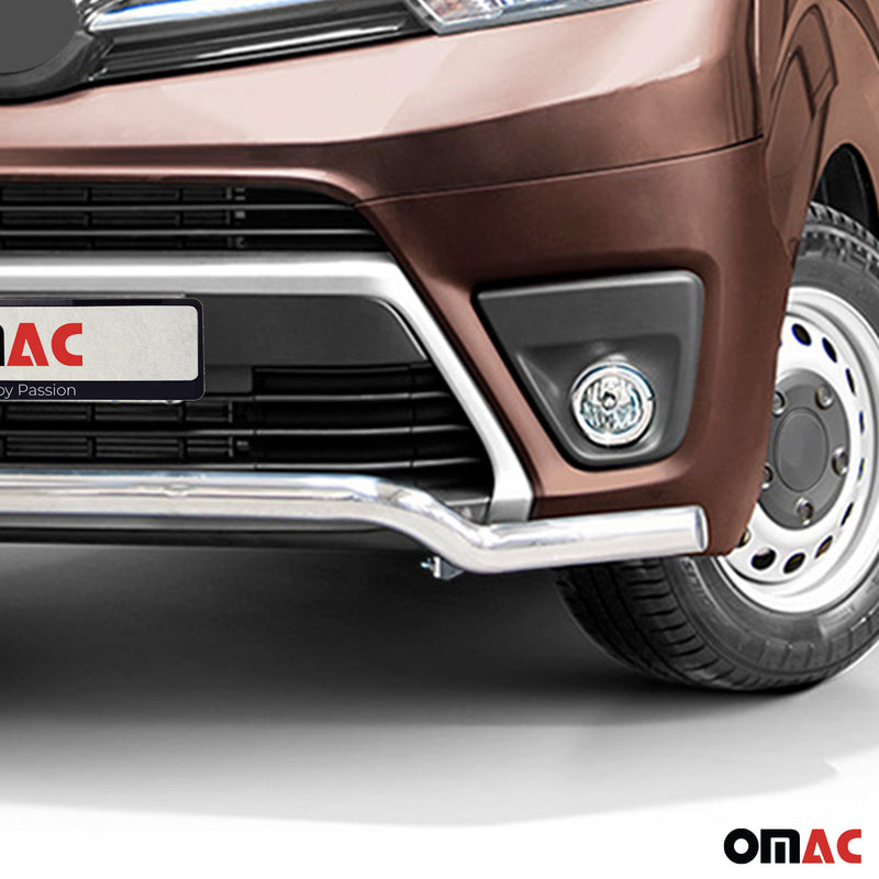 Barra di protezione anteriore per Toyota Proace 2016-2022 in acciaio ABE argento 