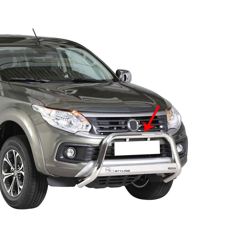 Barra di protezione anteriore per Fiat Fullback 2016-2019 ø63mm acciaio argento 