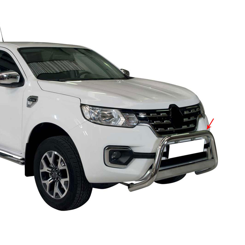 Barra di protezione anteriore per Renault Alaskan 2017-2021 ø63mm acciaio inox argento 