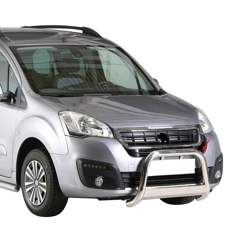 Protezione anteriore per Peugeot Partner 2016-2025 ø63mm acciaio argento 