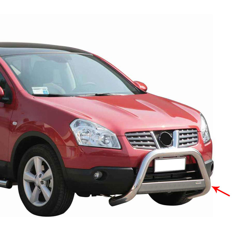 Barra di protezione anteriore per Nissan Qashqai 2007-2010 ø63mm acciaio argento 