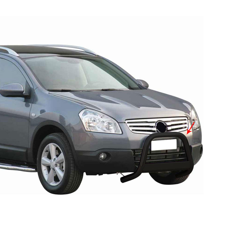 Barra di protezione anteriore per Nissan Qashqai +2 2008-2013 ø63mm acciaio nero