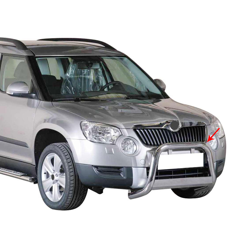 Protezione anteriore per Skoda Yeti 2010-2013 ø63mm acciaio argento 