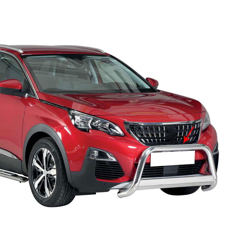 Protezione anteriore per Peugeot 3008 2018-2021 ø63mm acciaio argento 