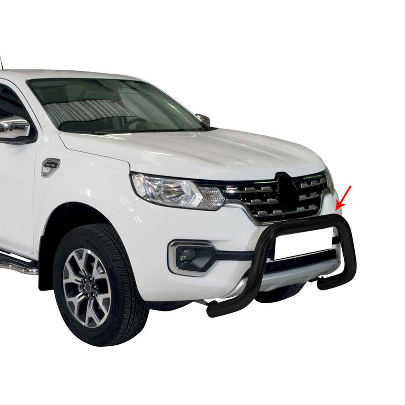 Barra di protezione anteriore per Renault Alaskan 2017-2021 ø63 acciaio inox nero 
