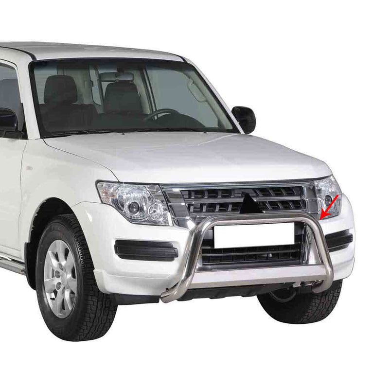 Barra di protezione anteriore per Mitsubishi Pajero 2015-2021 ø63mm acciaio argento 
