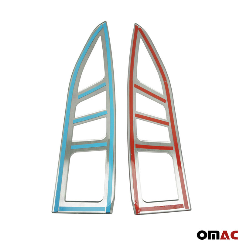 Strisce luci posteriori per Peugeot Partner Tepee 2008-2012 in acciaio inox, 2 pezzi 