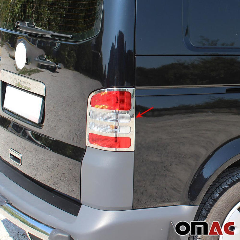 Strisce luci posteriori per VW Transporter T5 2003-2010 in acciaio inox cromato 