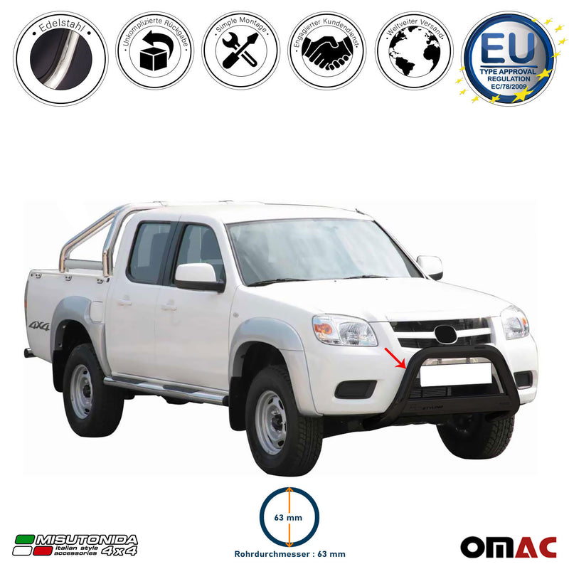 Protezione anteriore per Mazda BT-50 2009-2012 ø63mm acciaio nero