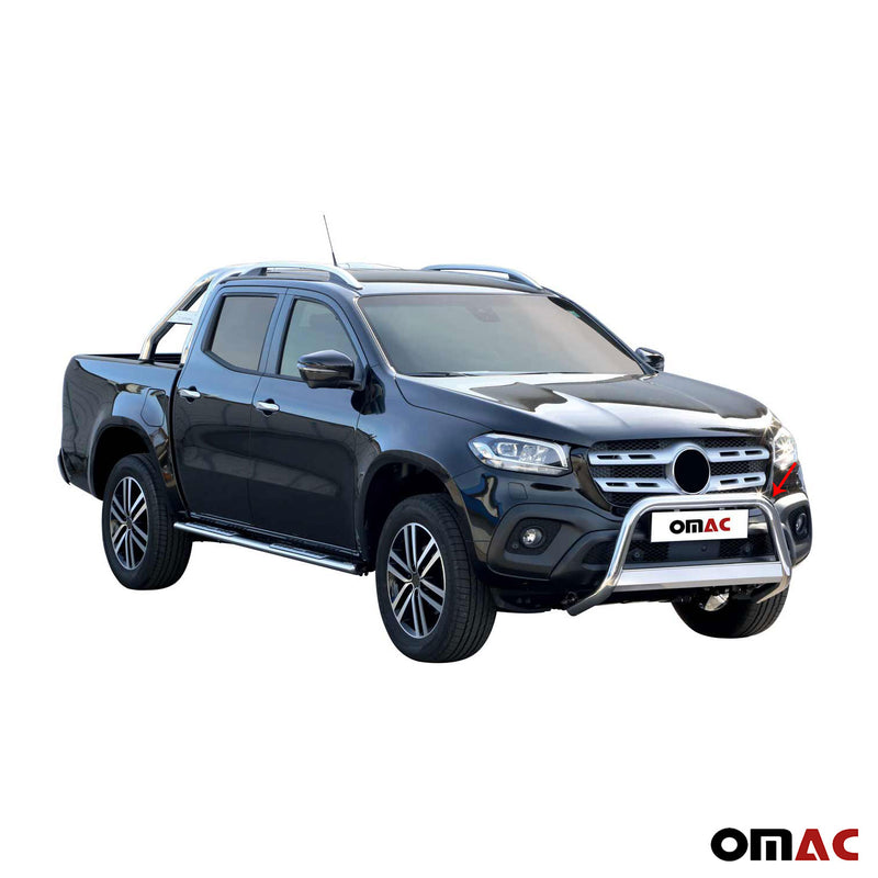 Protezione anteriore per Mercedes Classe X 2017-2020 ø63mm acciaio argento 