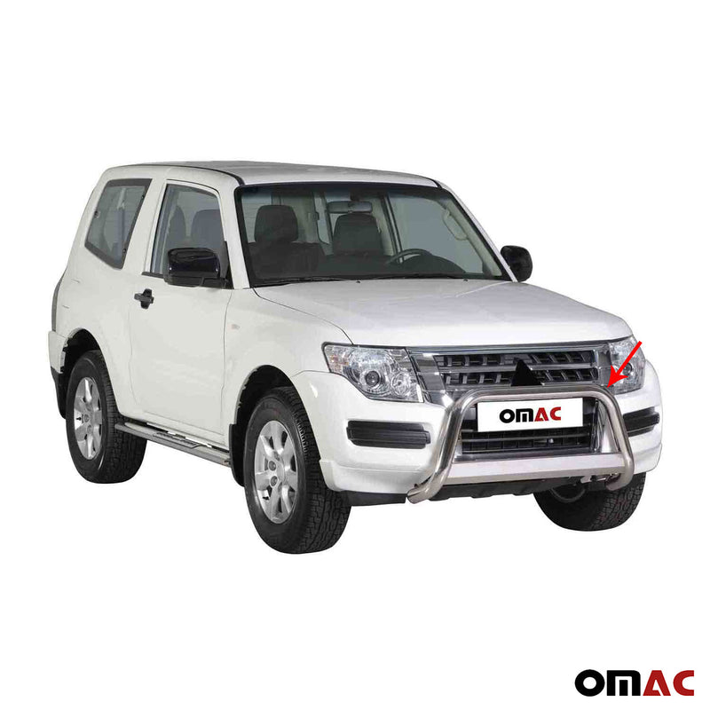 Barra di protezione anteriore per Mitsubishi Pajero 2015-2021 ø63mm acciaio argento 