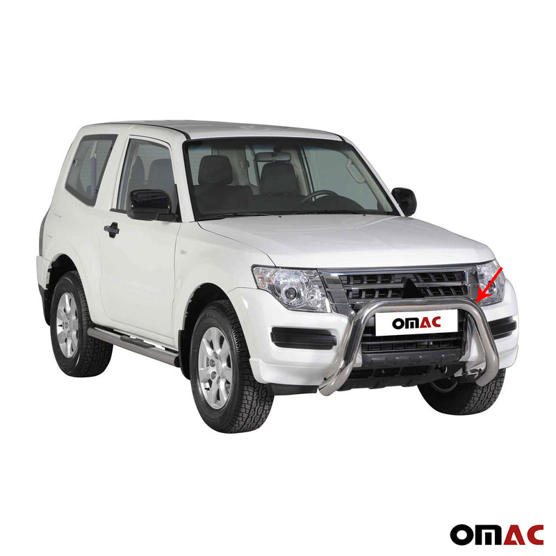 Barra di protezione anteriore per Mitsubishi Pajero 2015-2021 ø76mm acciaio argento