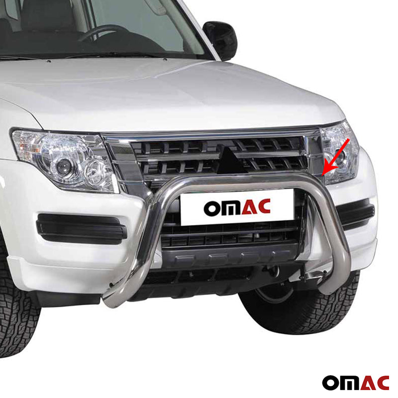Barra di protezione anteriore per Mitsubishi Pajero 2015-2021 ø76mm acciaio argento