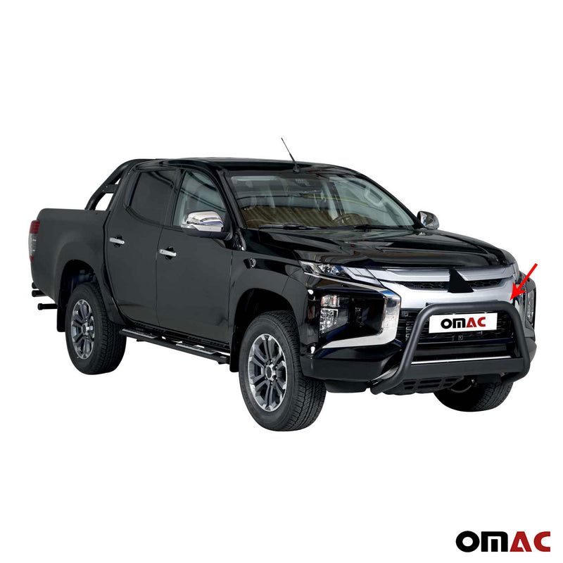 Barra di protezione anteriore per Mitsubishi L200 Club Cab 2019-2025 ø63 Nero 