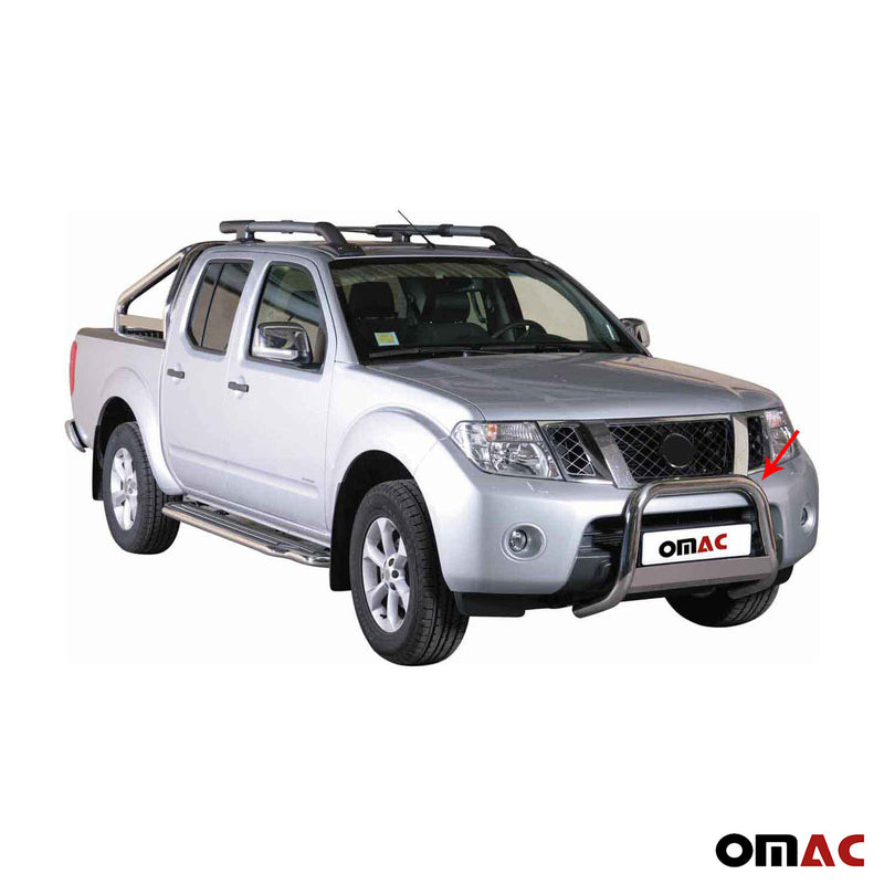 Frontbügel Frontschutzbügel für Nissan Navara 2010-2014 ø63mm Stahl Silber