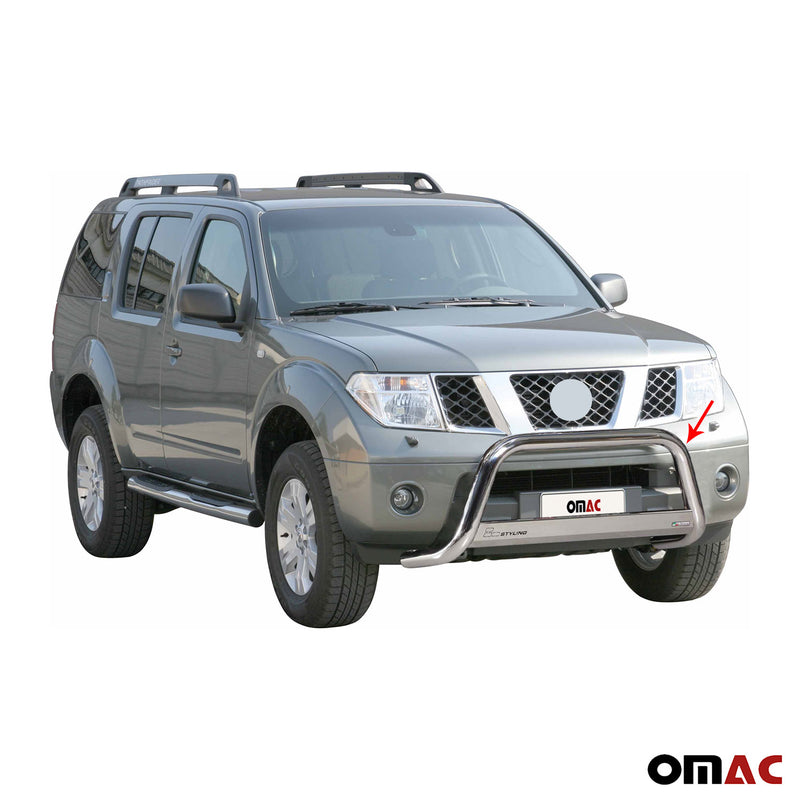 Protezione anteriore per Nissan Navara 2005-2010 ø63mm acciaio argento