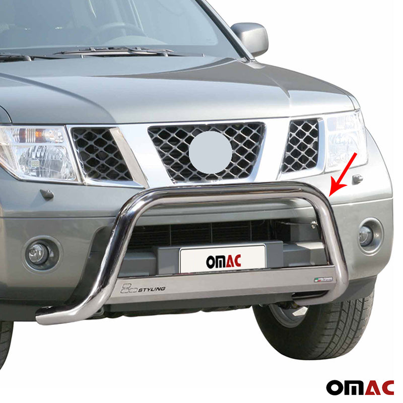 Protezione anteriore per Nissan Navara 2005-2010 ø63mm acciaio argento