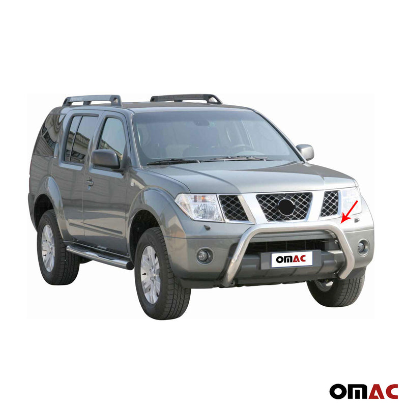 Protezione anteriore per Nissan Navara 2005-2010 ø76mm acciaio argento 