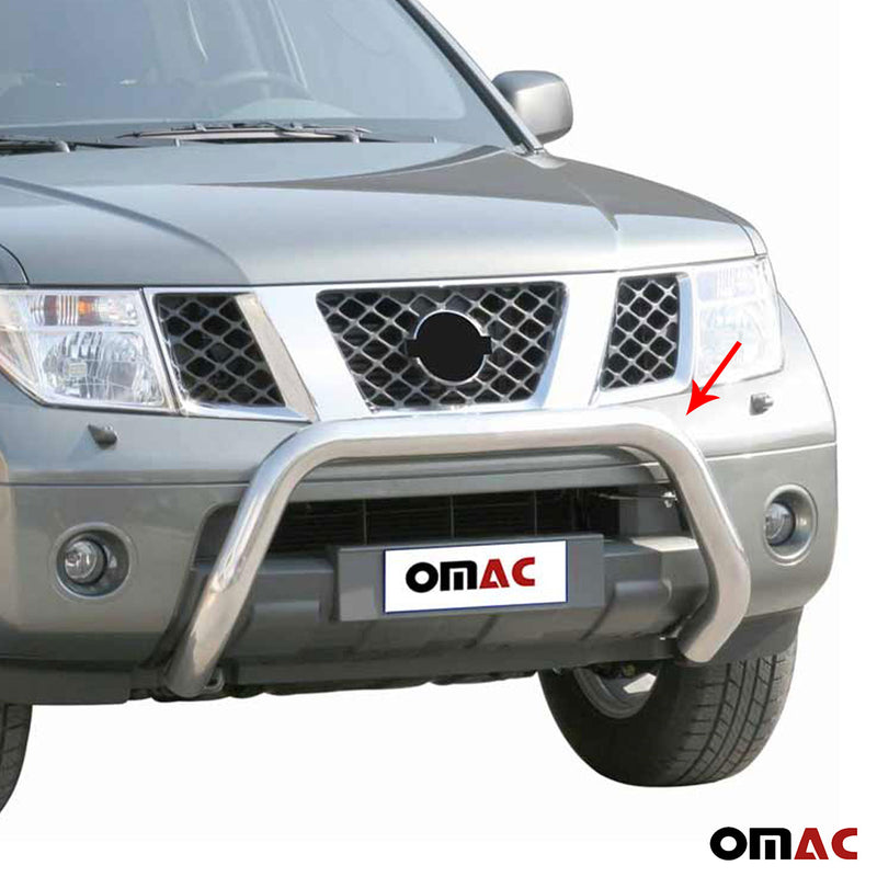 Protezione anteriore per Nissan Navara 2005-2010 ø76mm acciaio argento 