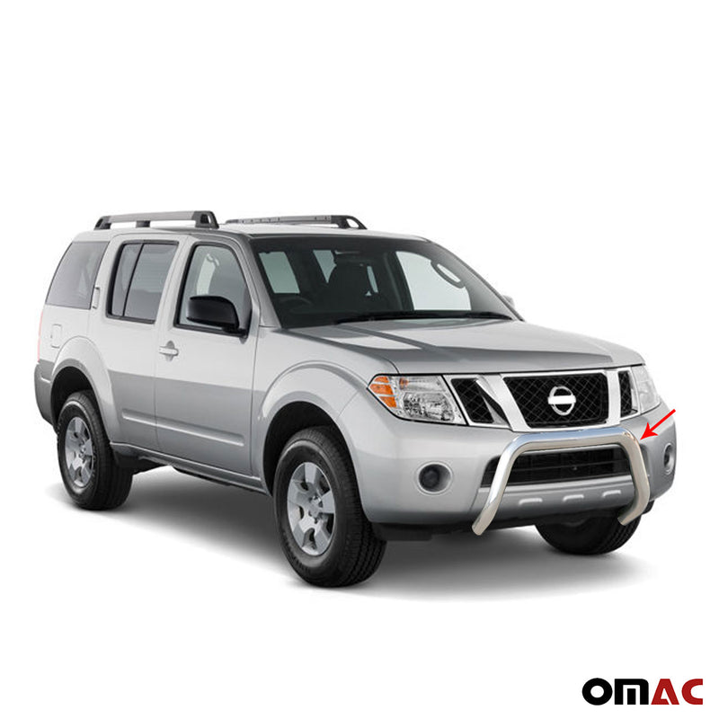 Protezione anteriore per Nissan Pathfinder 2005-2011 ø76mm acciaio argento 
