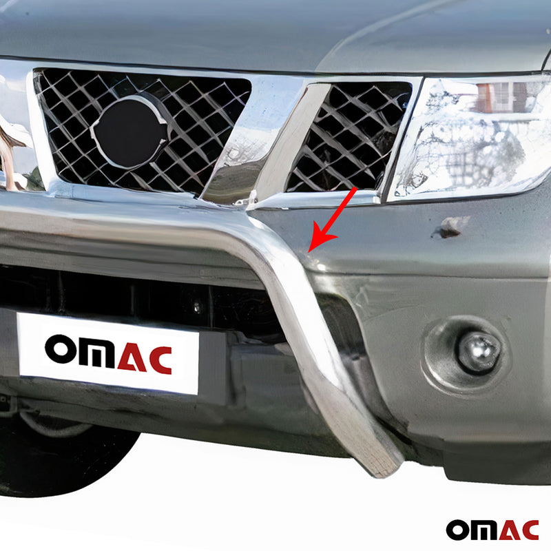 Protezione anteriore per Nissan Pathfinder 2005-2011 ø76mm acciaio argento 