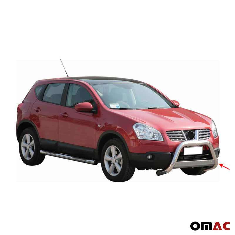 Barra di protezione anteriore per Nissan Qashqai 2007-2010 ø63mm acciaio argento 