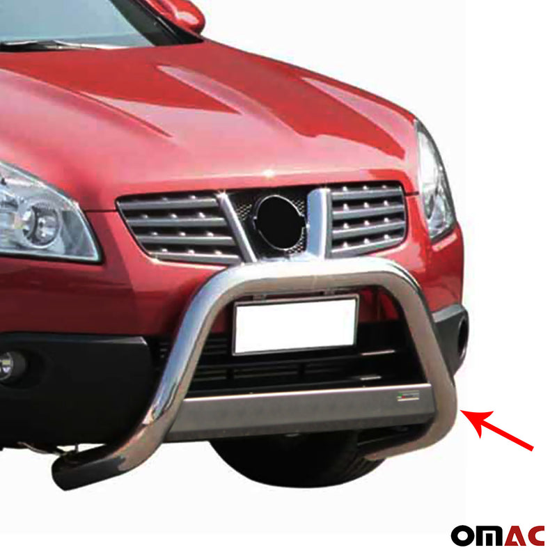 Barra di protezione anteriore per Nissan Qashqai 2007-2010 ø63mm acciaio argento 