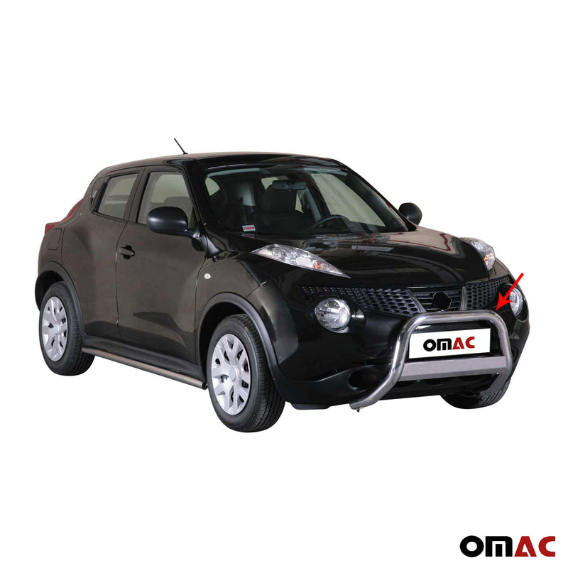 Protezione anteriore per Nissan Juke 2010-2019 ø63mm acciaio argento 