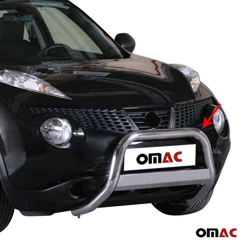 Protezione anteriore per Nissan Juke 2010-2019 ø63mm acciaio argento 
