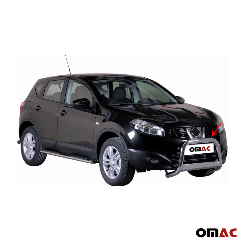 Barra di protezione anteriore per Nissan Qashqai 2010-2013 ø63mm acciaio argento 