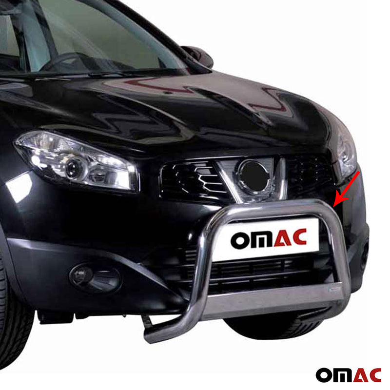 Barra di protezione anteriore per Nissan Qashqai 2010-2013 ø63mm acciaio argento 