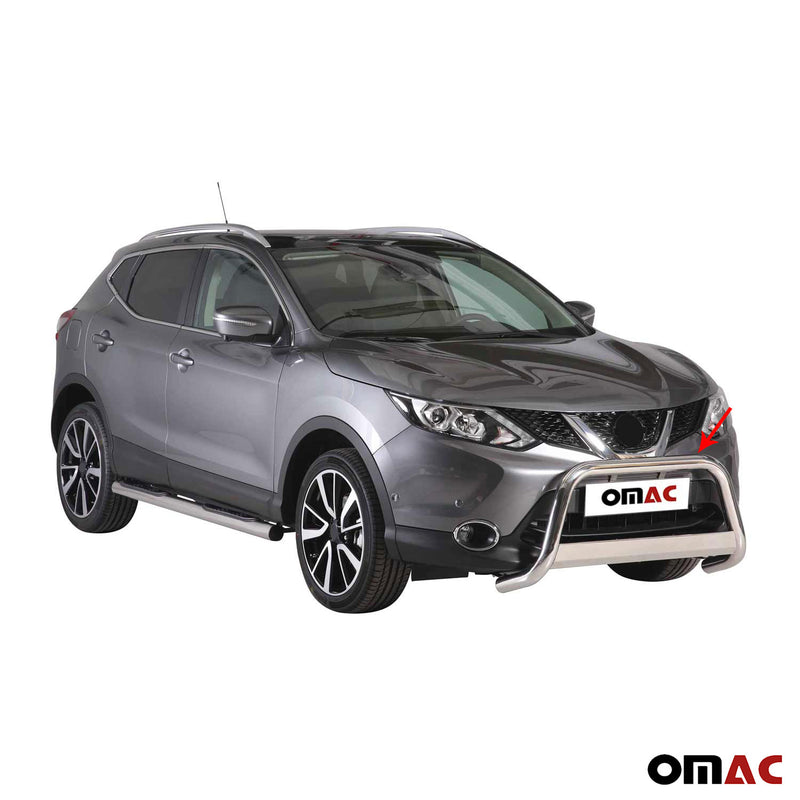 Barra di protezione anteriore per Nissan Qashqai 2017-2021 ø63mm acciaio argento 